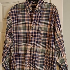 Nautica men's plaid long-sleeved button-up shirt size Large